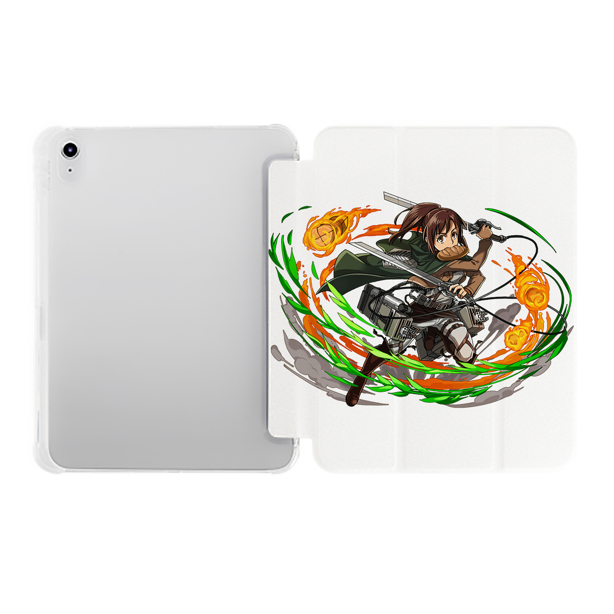 （画像用） 進撃の巨人 サシャ·ブラウス Attack on Titan Sasha Blaus IPad ケース ペン収納付き 三つ折りスタンド PUレザー×シリコン 対応機種9.5/10.5/10.9インチ